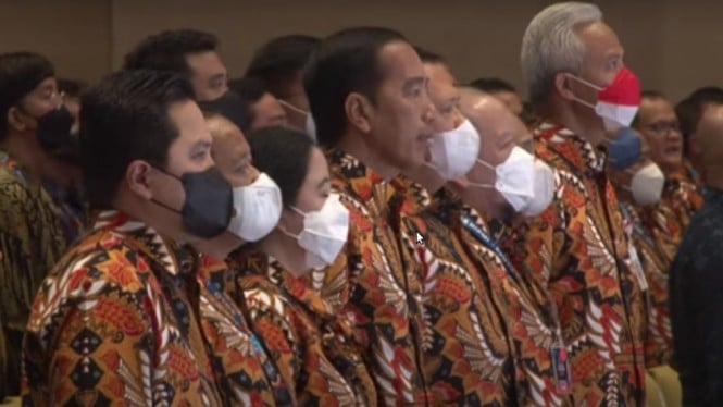 Presiden Jokowi saat hadiri Munas HIPMI di Solo.