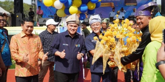 Ketua Umum PAN Zulkifli Hasan dan Menteri BUMN Erick Thohir di Kabupaten Langkat
