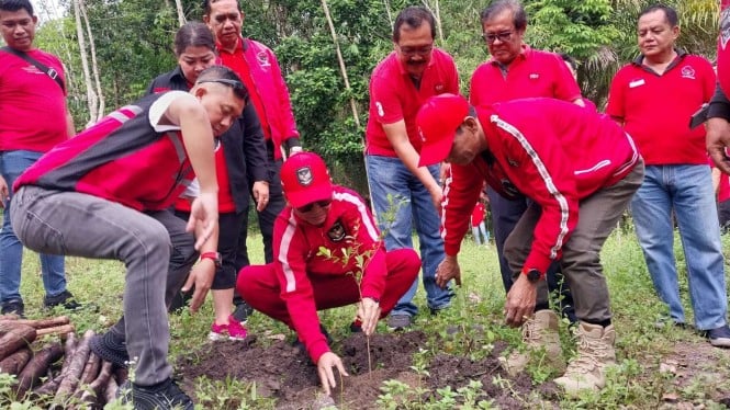 Anggota DPR RI F-PDIP Agustiar Sabran, Menanam Bibit Pohon di Kalteng