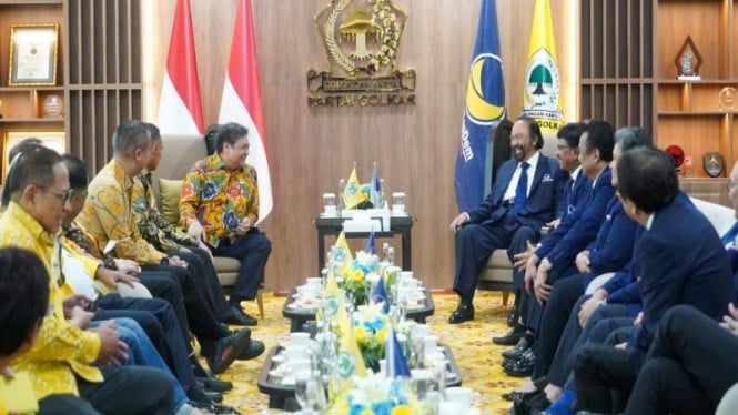 Pertemuan Ketua Umum Golkar Airlangga Hartarto dan Ketua Umum Nasdem Surya Paloh