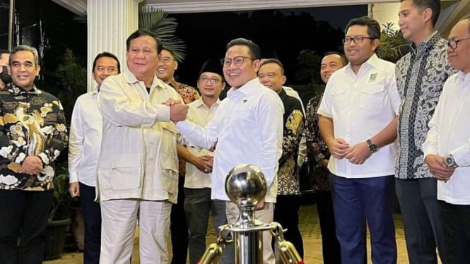 Ketum Gerindra Prabowo Subianto bertemu dengan Ketum PKB Cak Imin.