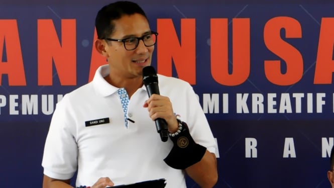 Sandiaga Uno berbicara di forum Kelana Nusantara di Kawasan Kota Lama Semarang