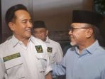 Ketua Umum Partai Bulan Bintang (PBB) Yusril Ihza Mahendra bertemu Ketua Umum Partai Amanat Nasional (PAN) Zulkifli Hasan di kantor pusat PAN, Jakarta, Kamis, 13 April 2023.
